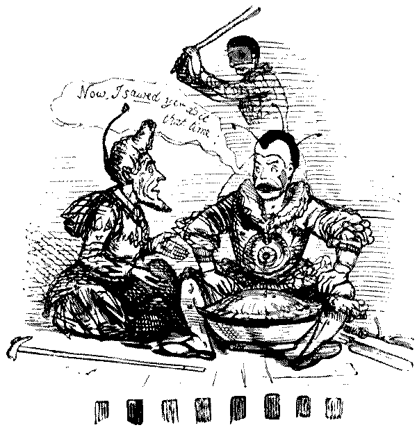 Two men talking.