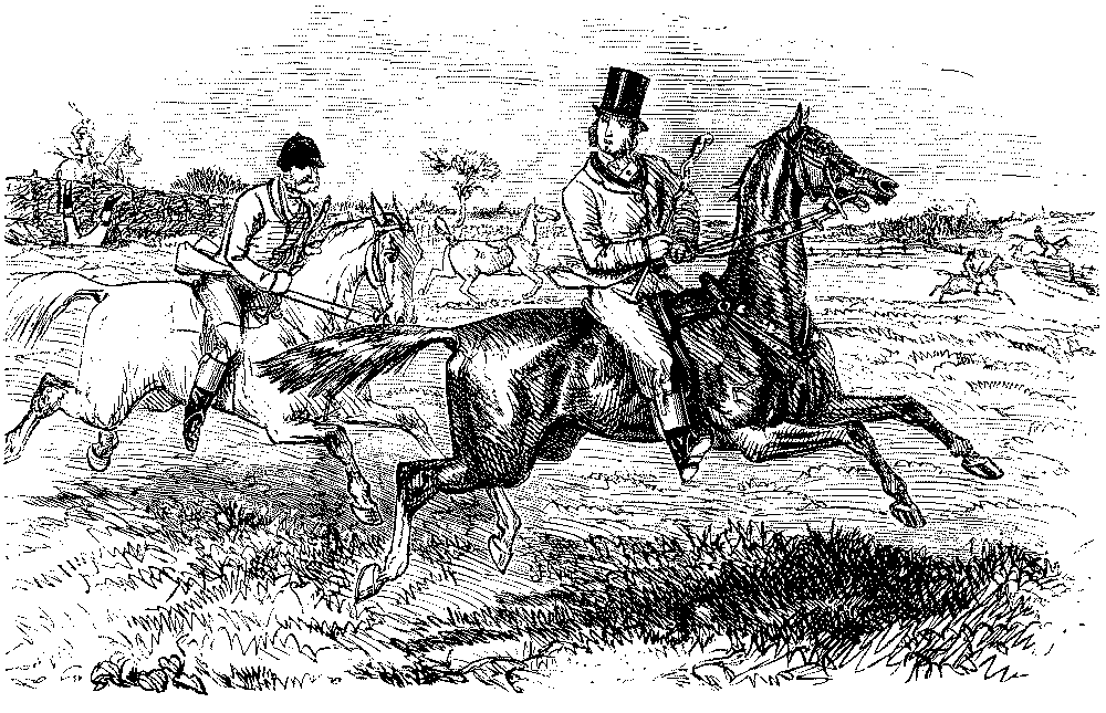 Horse riders spotting man in ditch.