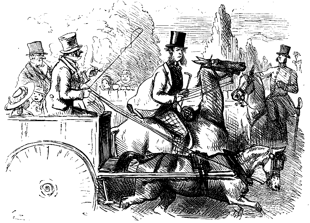 Cart driver to passing horse-rider.