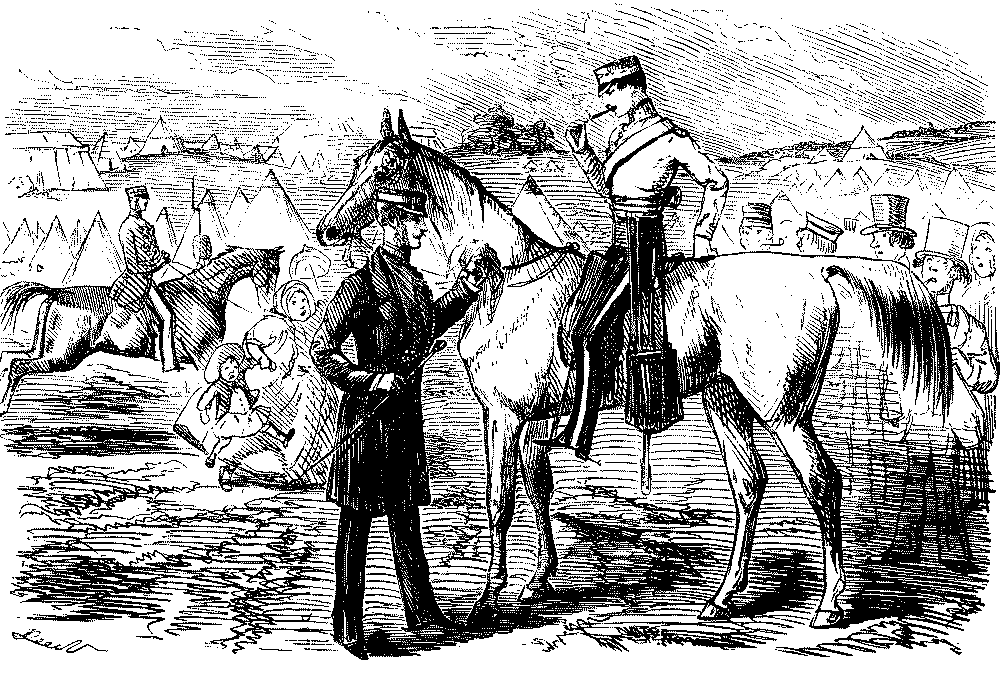 Two soldiers talking.