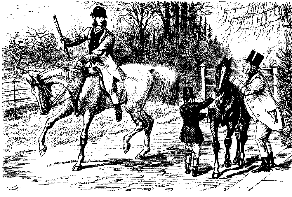 Man about to mount small pony.