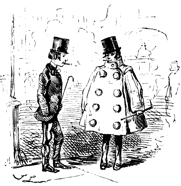 Two men talking.