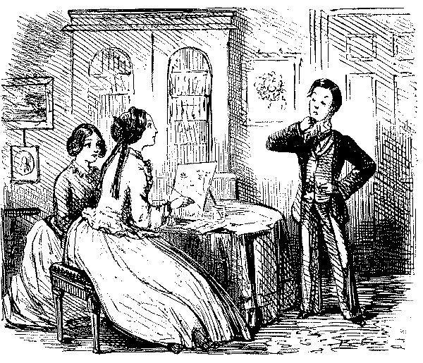 Man talking to ladies.
