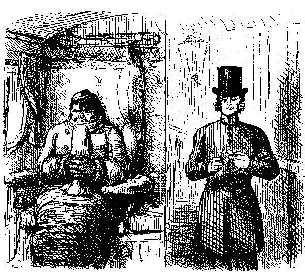 Ticket inspector about to ask for ticket from passenger.