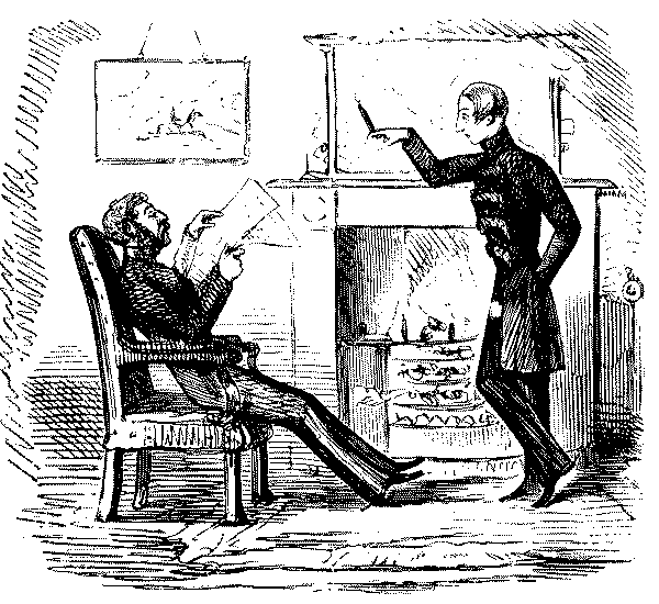 Two officers, one reading  paper to other.