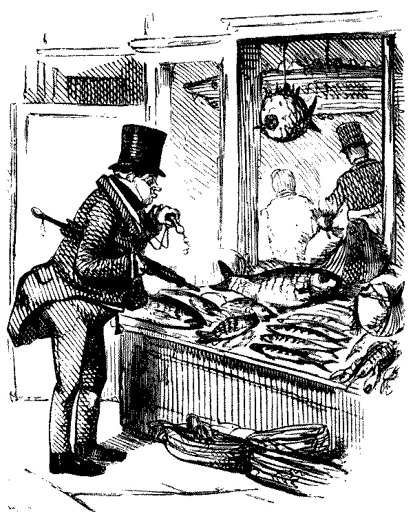 Man at fishmonger.