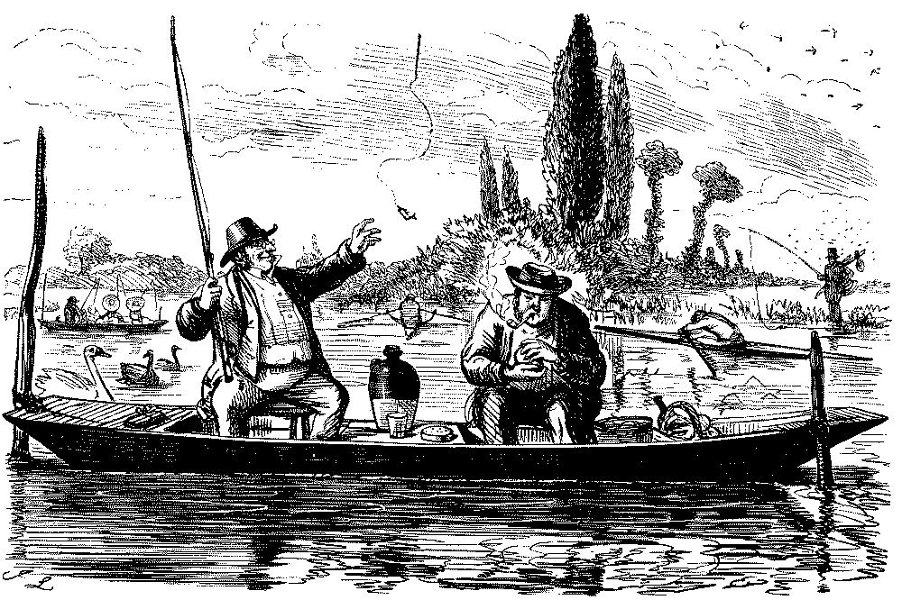 Angler catching tiny  fish.