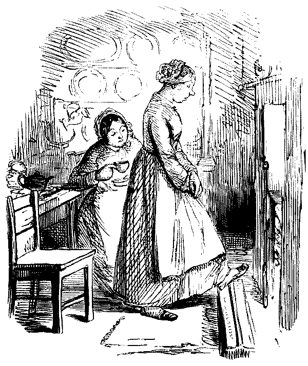 Two servants in conversation.