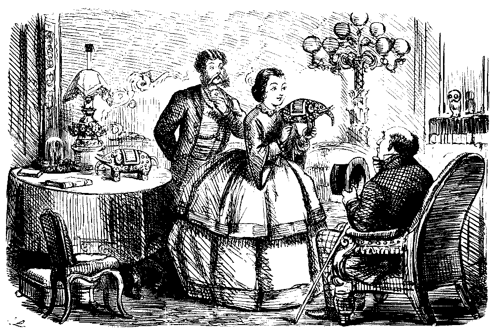 Daughter and father talking.