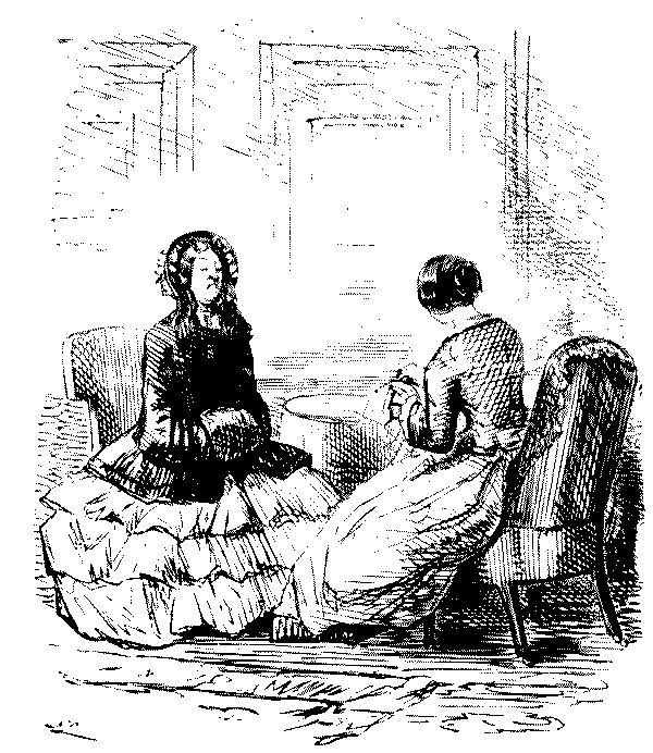 Two ladies talking.