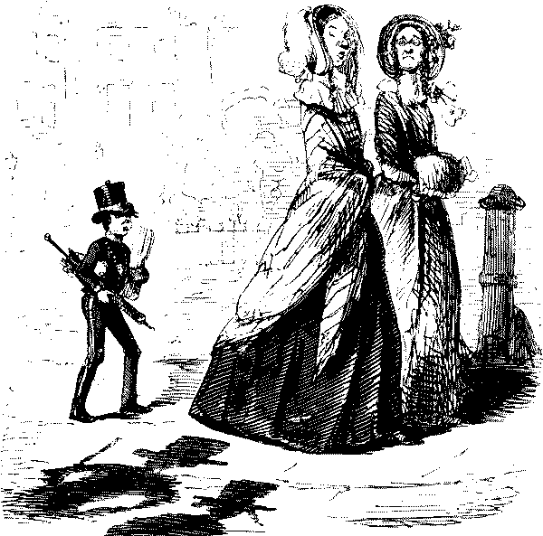 Two very plain ladies looking at shadows.