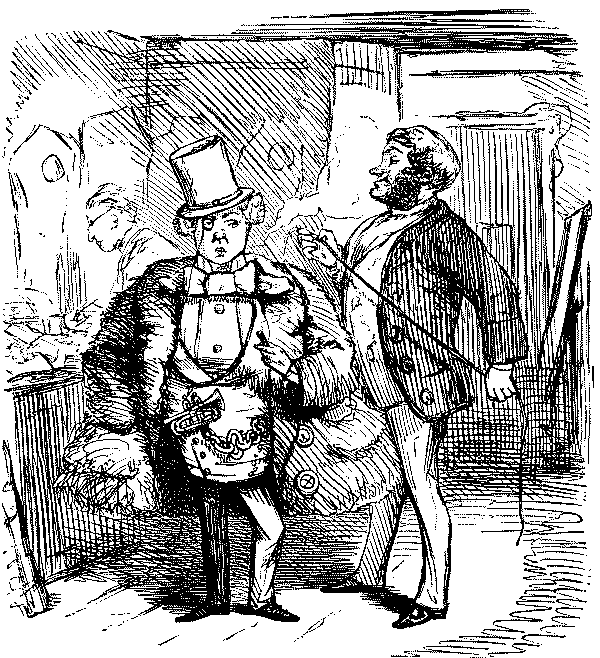 Tailor talking to customer.