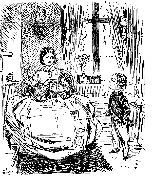Boy talking to his female cousin.