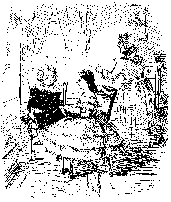 Two children discussing forthcoming party.