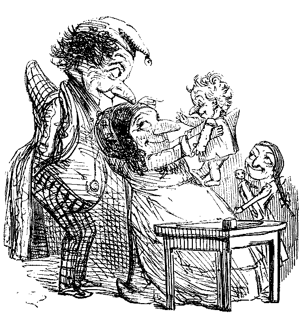 Mr. Punch with wife and children.
