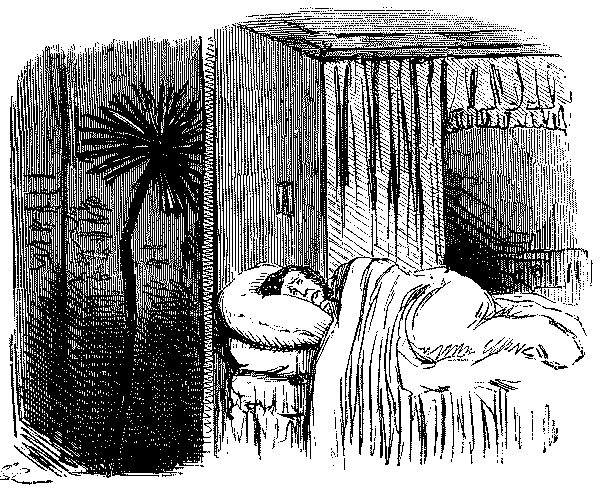 Person lying in bed.