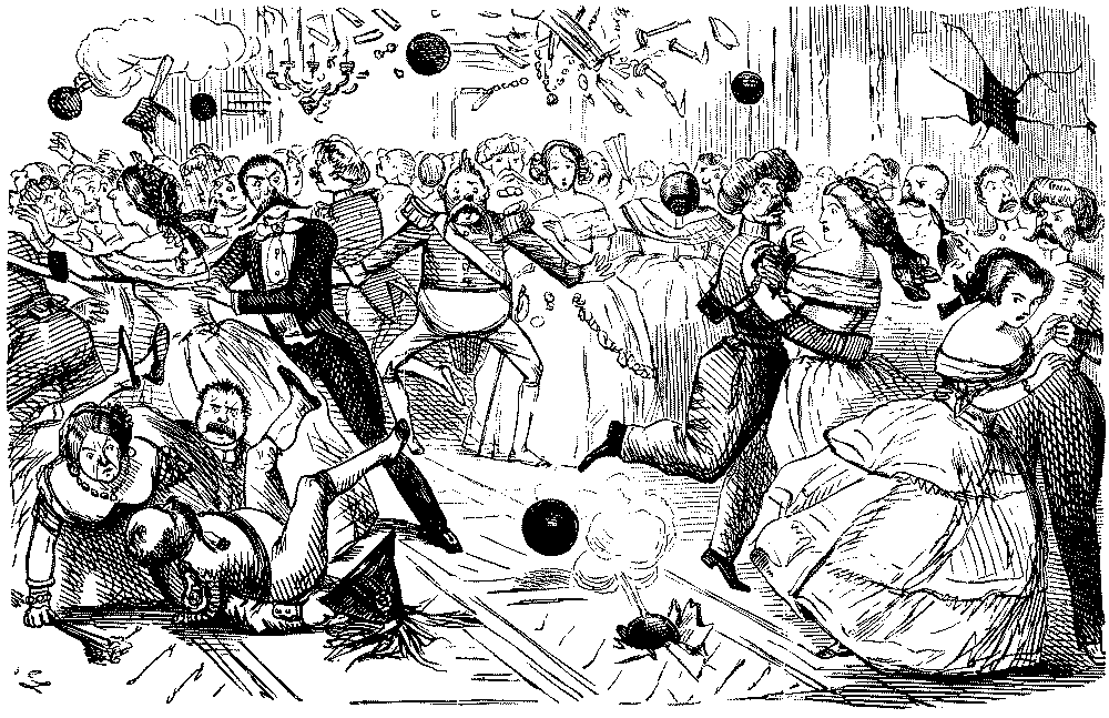 Dance disrupted by bombs.