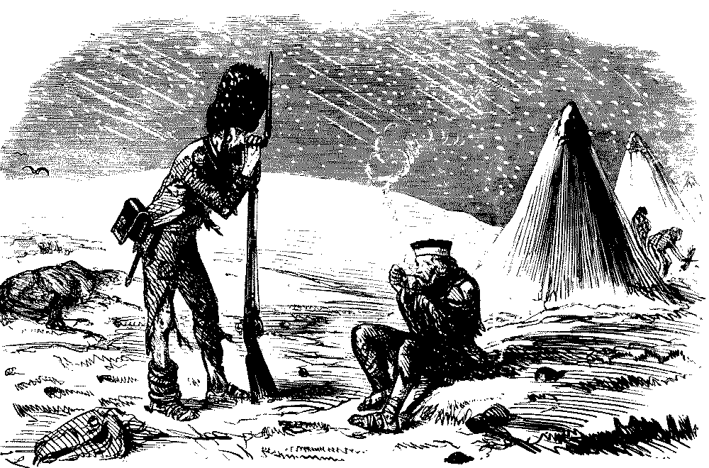 Two soldiers talking.