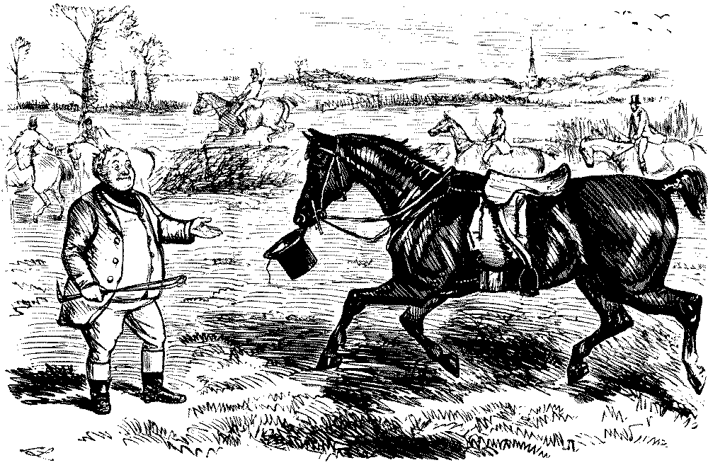 Horse carrying riders hat.