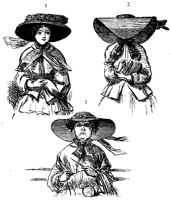 Three styles of hat.