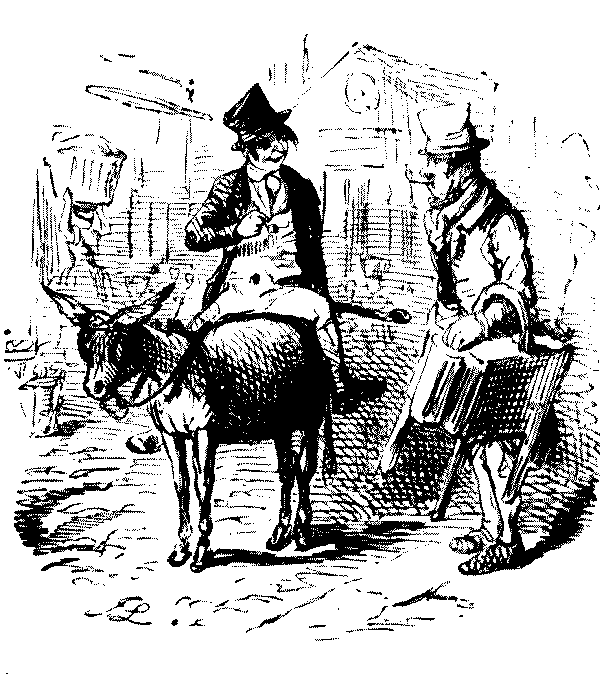 Two men talking.