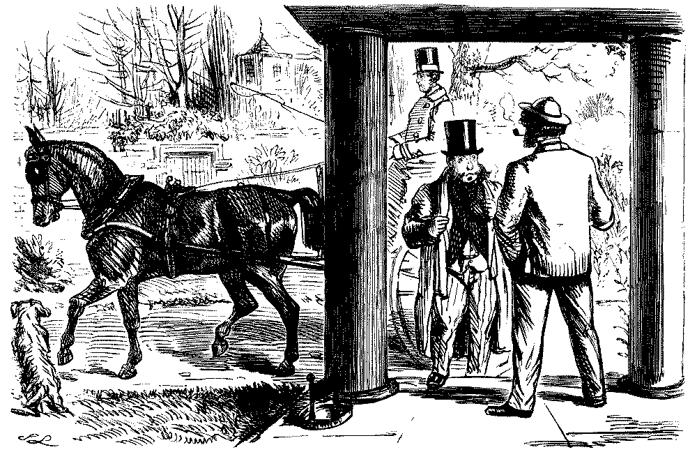 Two friends discussing a horse.