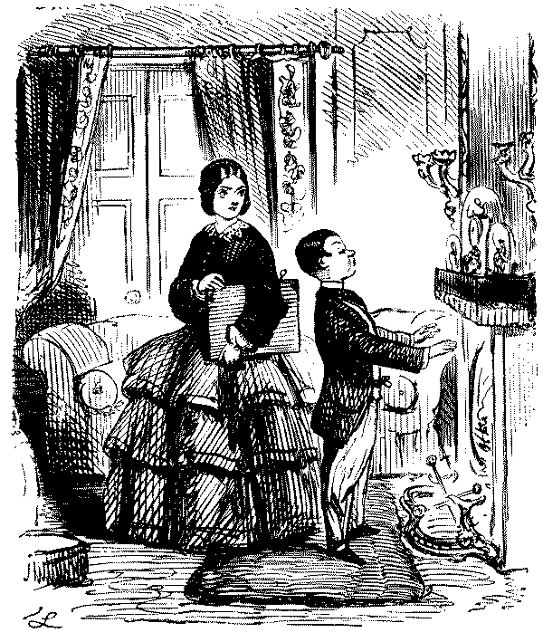 Youth talking to a lady.