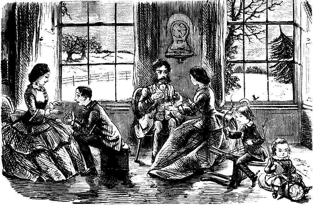People playing parlour games.