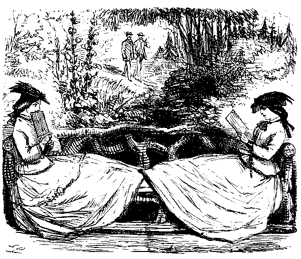 Two ladies sittnlg on a bench reading.