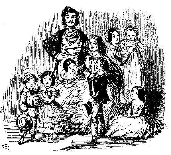 Man and wife with seven children.