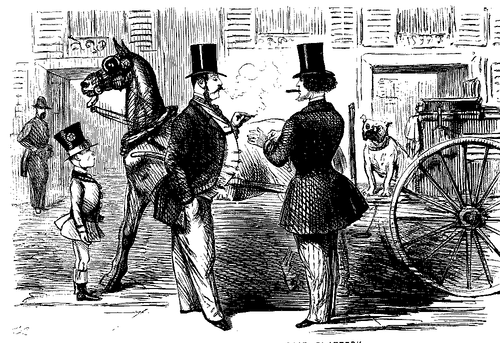 Two men talking.