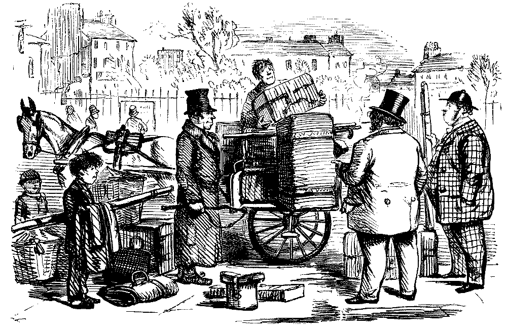 Heavily loaded small carriage.