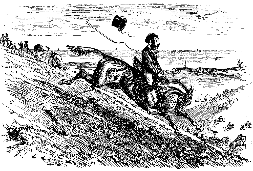 Horse fleeing downhill.