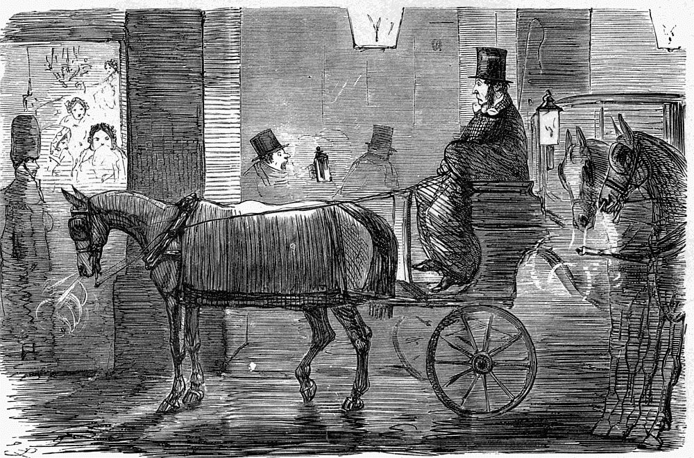 The master sitting on the carriage.