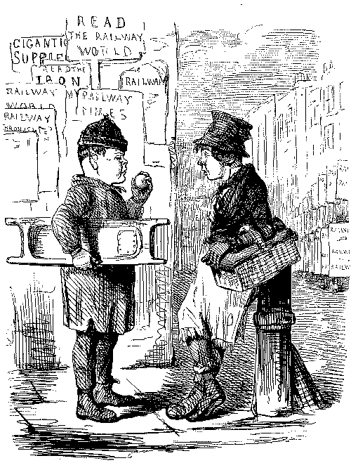 Two boys talking.