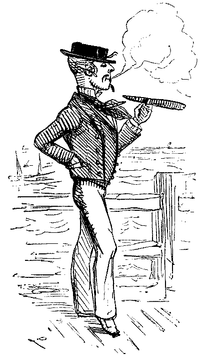 Smartly dressed man wearing nautical outfit.