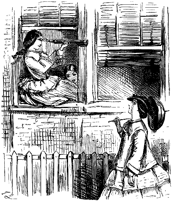 Lady with telescope  looking  at a steamer