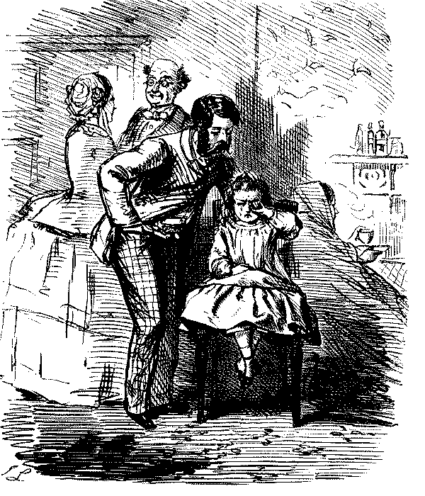 Man consoling child.