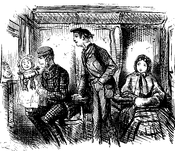 Scene in a railway carriage.