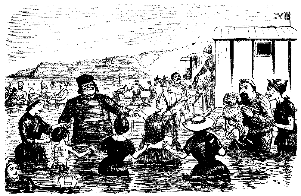 Scene at a crowded beach.