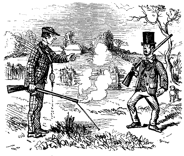 Two men out shooting.