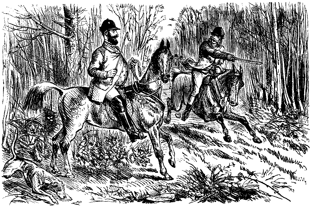 Two horse riders in conversation.
