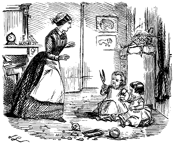 Nurse with small children.