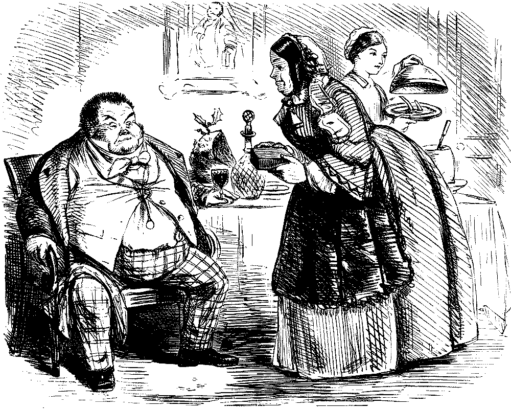 Obese man after a large meal.