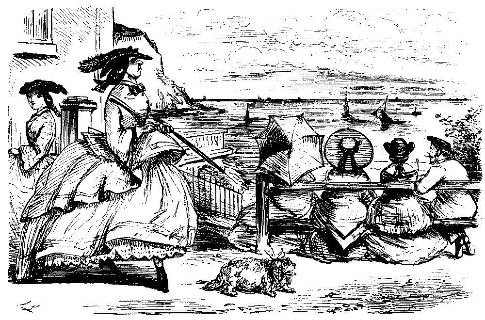 Lady viewing other ladies hats.