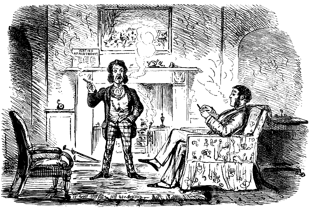 Two men talking.