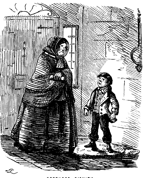 Small boy speaking to prospective cook.