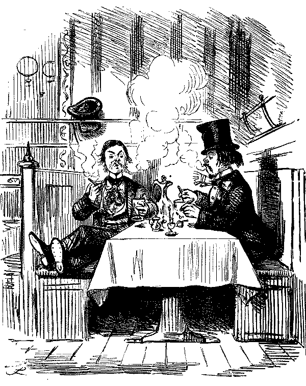 Two men talking.