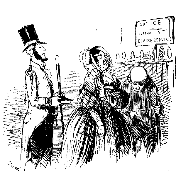 Man doffing hat to his superior.