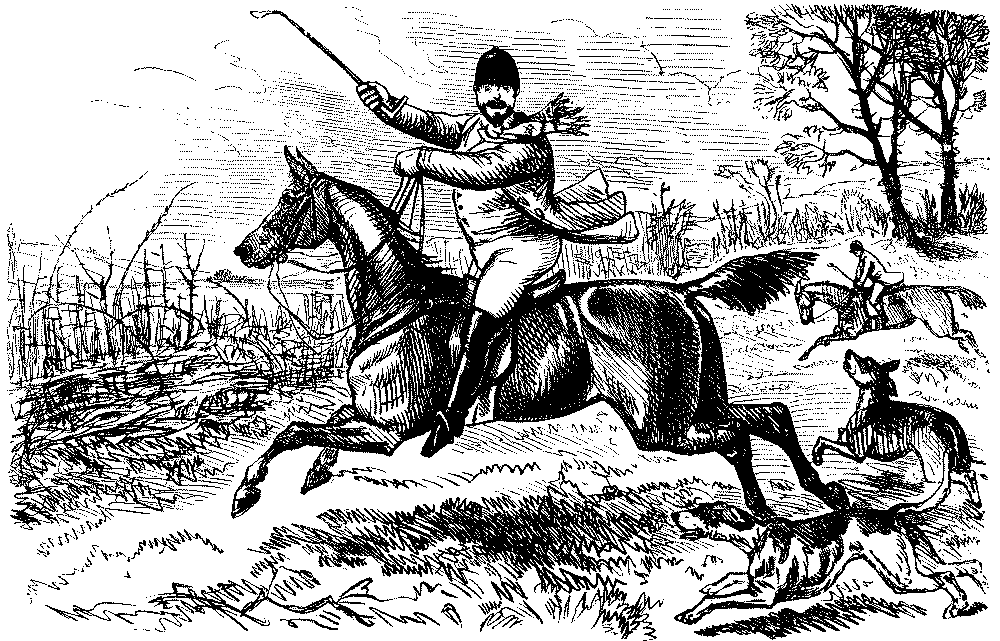 Horse rider galloping furiously